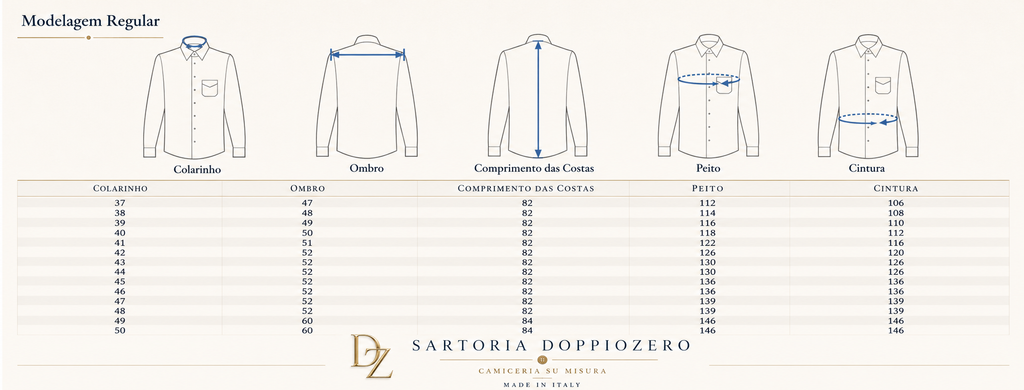 Camisa Italiana Vomero — Pinpoint 100% Algodão Non-Iron